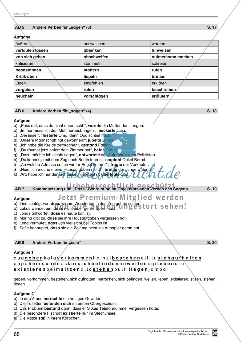 Sprachstil -Grammatik - Ausdrucksvermögen verbessern: "Erzählen" - Binnendifferenzierung + Arbeitsblätter + Aufgaben + Lösungen Preview 29