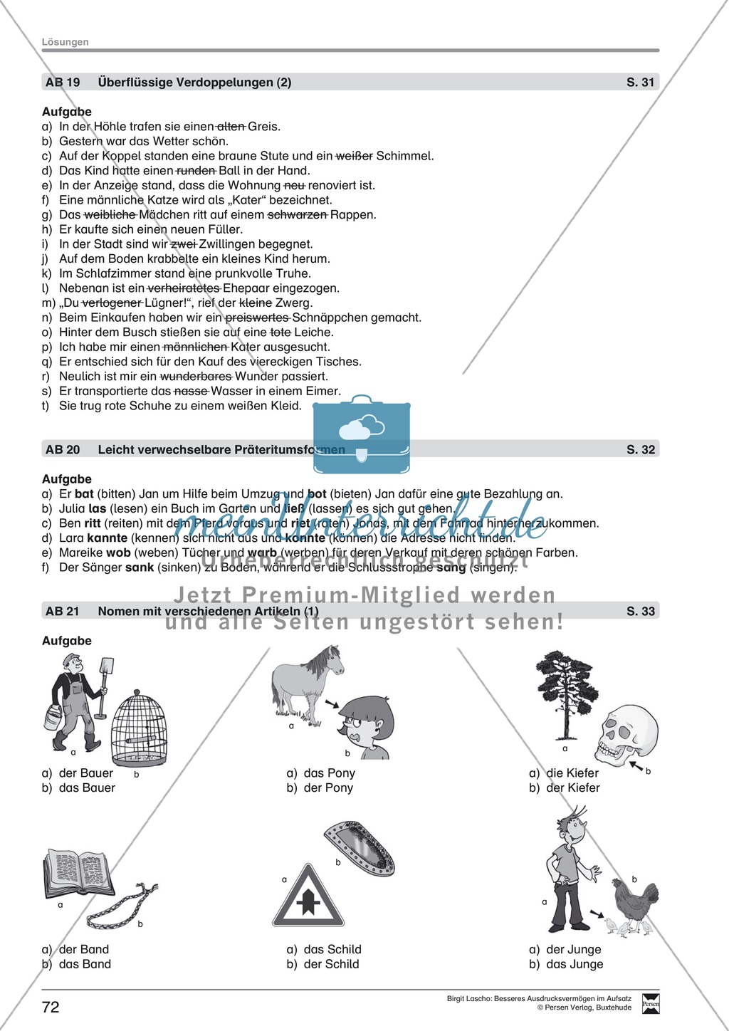 Sprachstil -Grammatik - Ausdrucksvermögen verbessern: "Erzählen" - Binnendifferenzierung + Arbeitsblätter + Aufgaben + Lösungen Preview 33