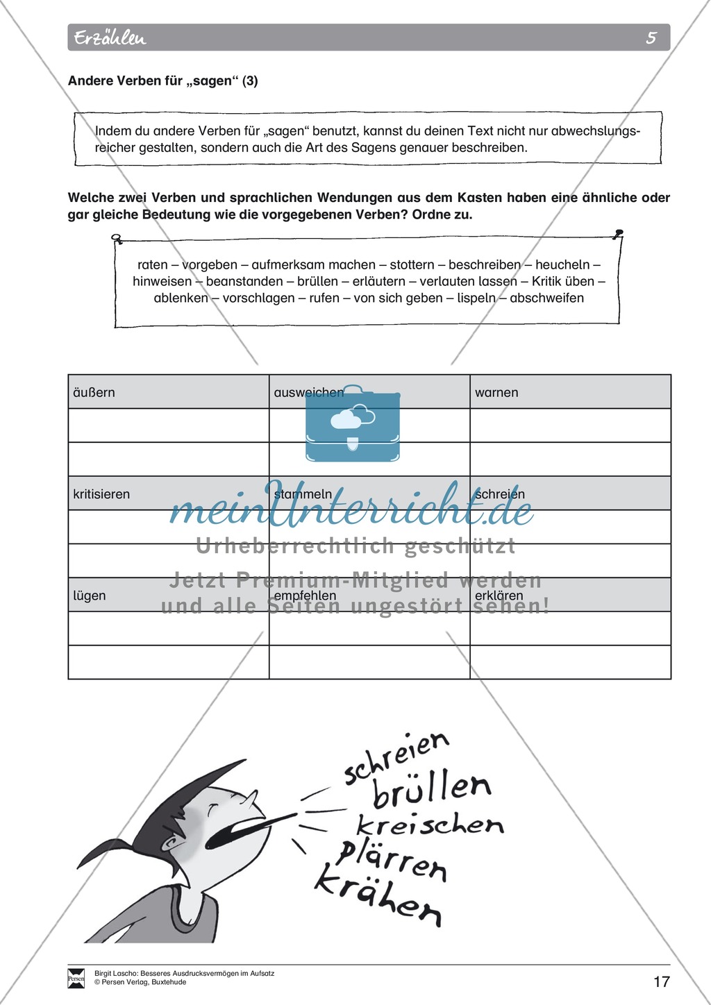 Sprachstil -Grammatik - Ausdrucksvermögen verbessern: "Erzählen" - Binnendifferenzierung + Arbeitsblätter + Aufgaben + Lösungen Preview 7