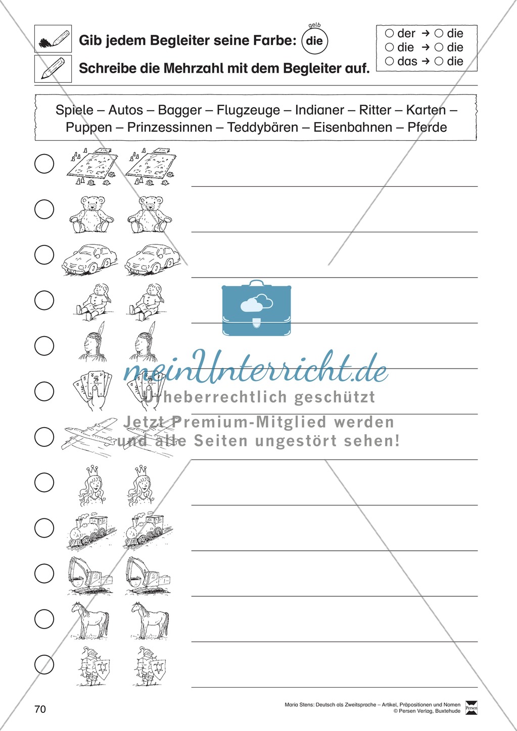 Artikel, Präpositionen und Nomen: Übungen zu Spiel und Spaß Preview 12