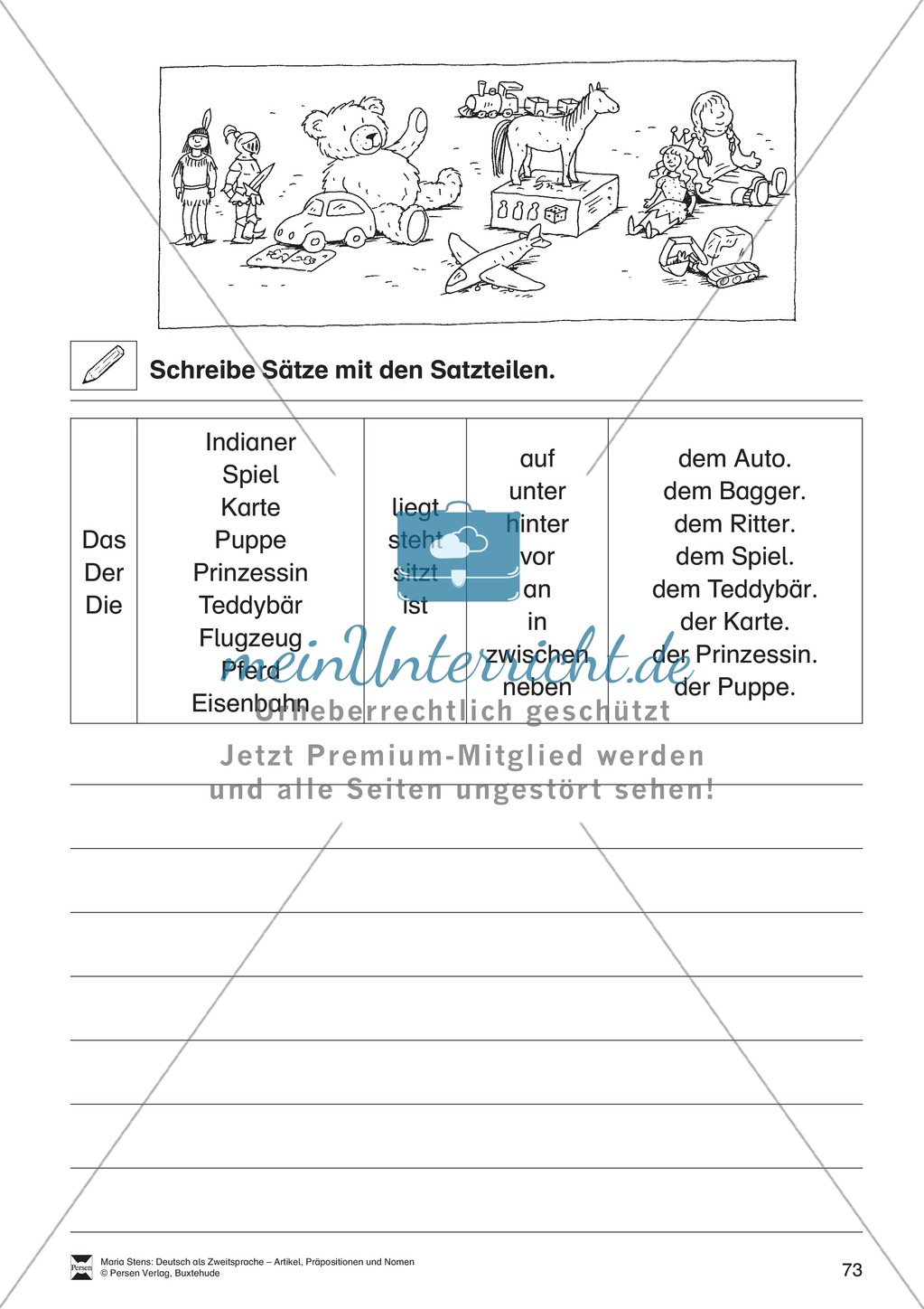 Artikel, Präpositionen und Nomen: Übungen zu Spiel und Spaß Preview 15