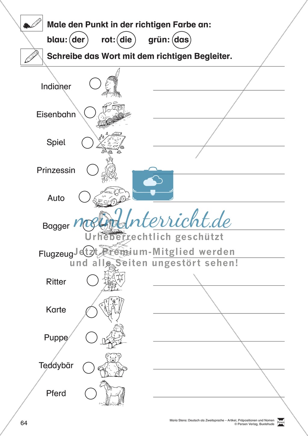 Artikel, Präpositionen und Nomen: Übungen zu Spiel und Spaß Preview 6