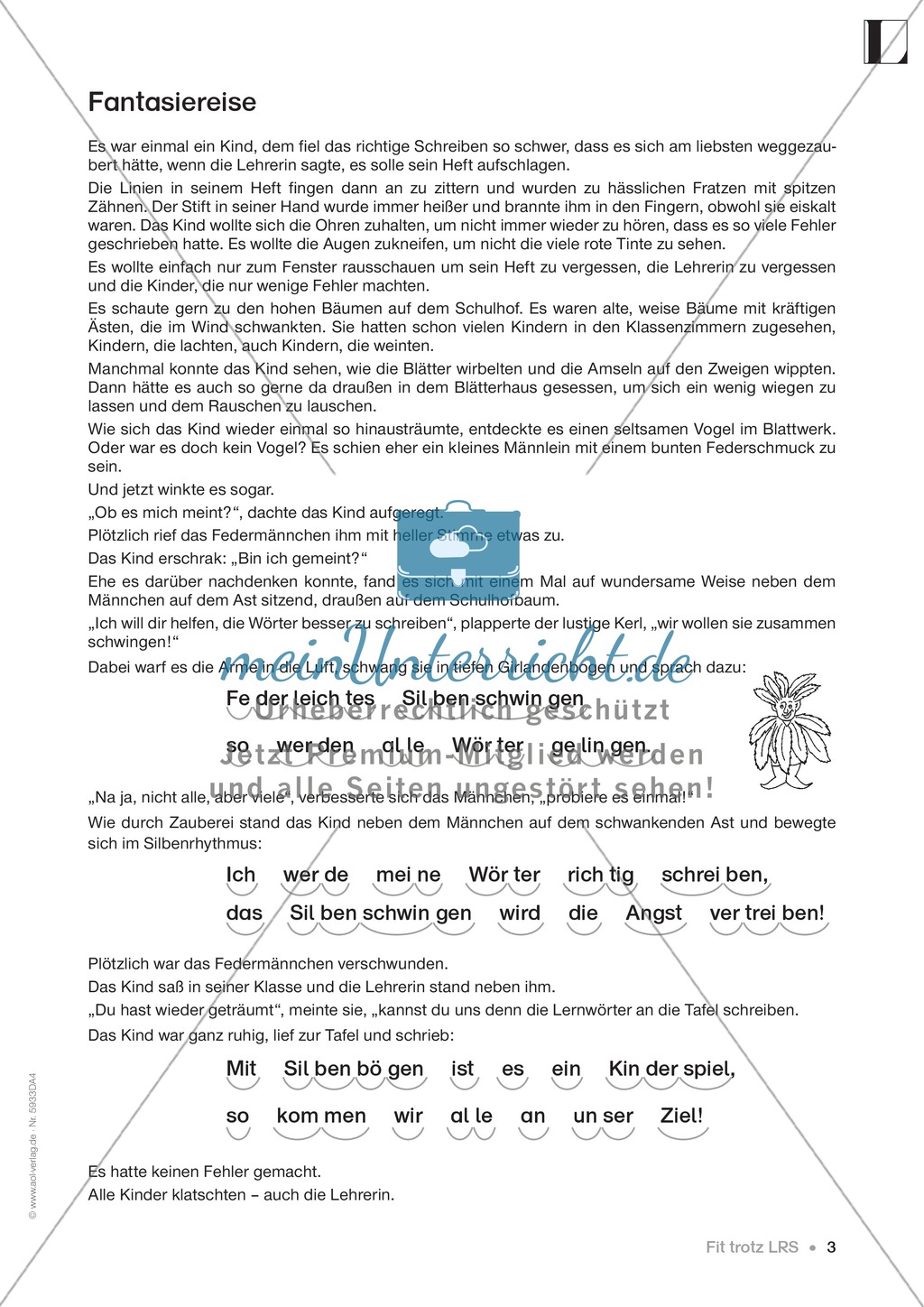 Lese - Rechtschreibschwäche (LRS) - Schwingen - Einführung:
