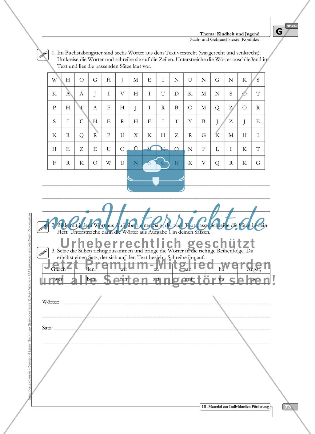 Sach- und Gebrauchstexte in 3 Differenzierungsstufen:
