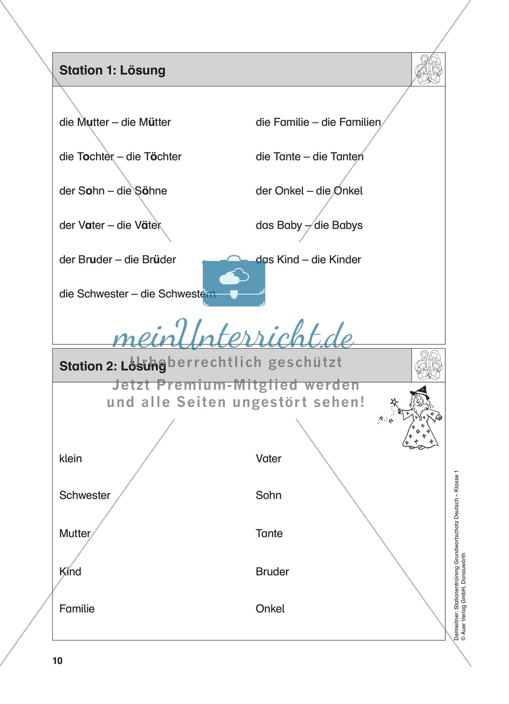 Stationentraining Familie: Arbeitsblätter mit Lösungen, Diktat Preview 3