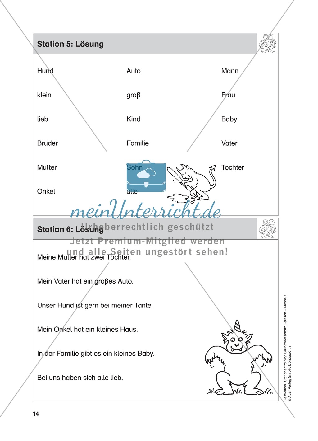 Grundwortschatz Deutsch: Familie - Tintenteufel / Satzungeheuer Preview 2