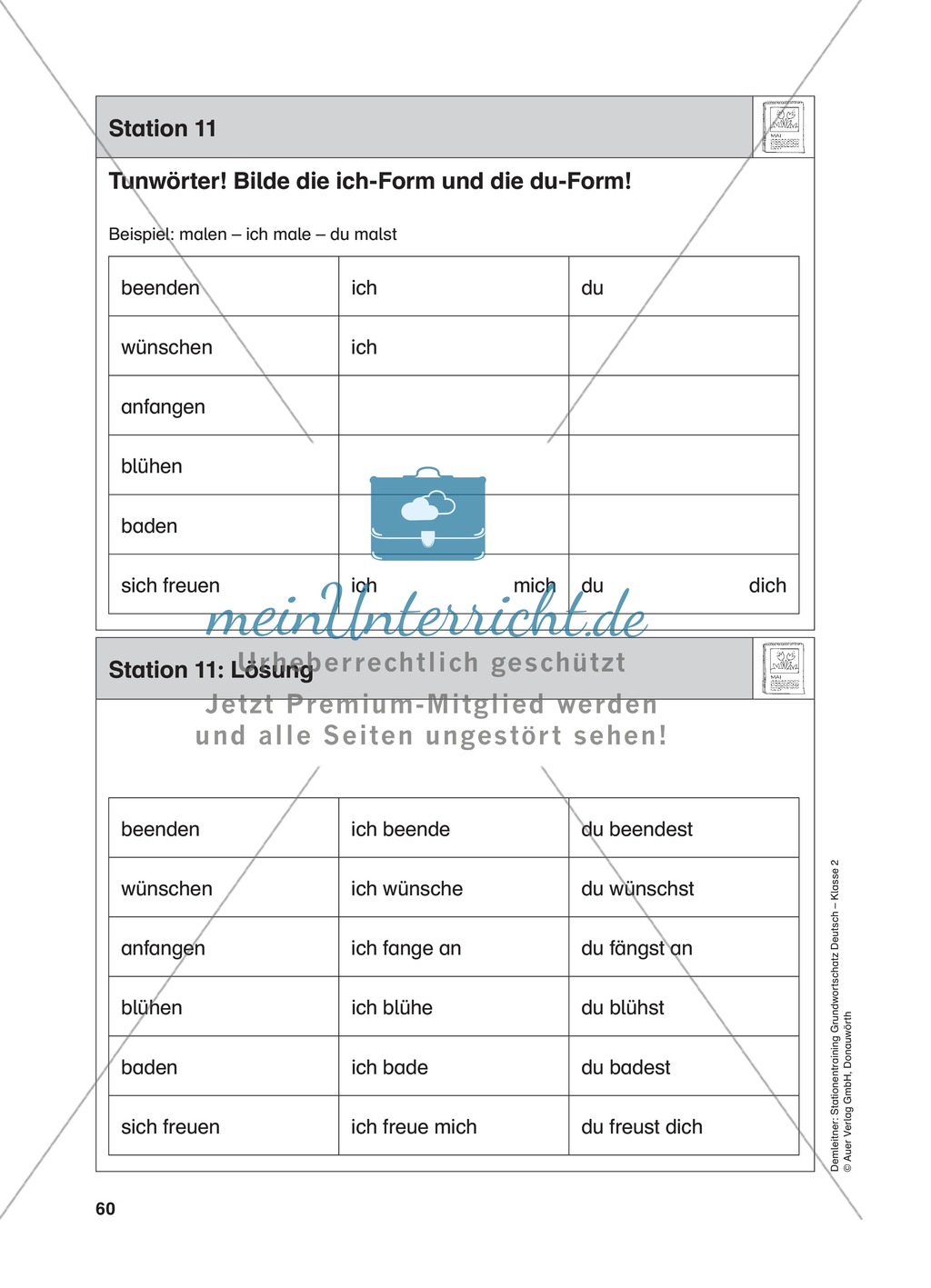 Stationentraining Jahr: Arbeitsblätter mit Lösungen, Diktat Preview 12