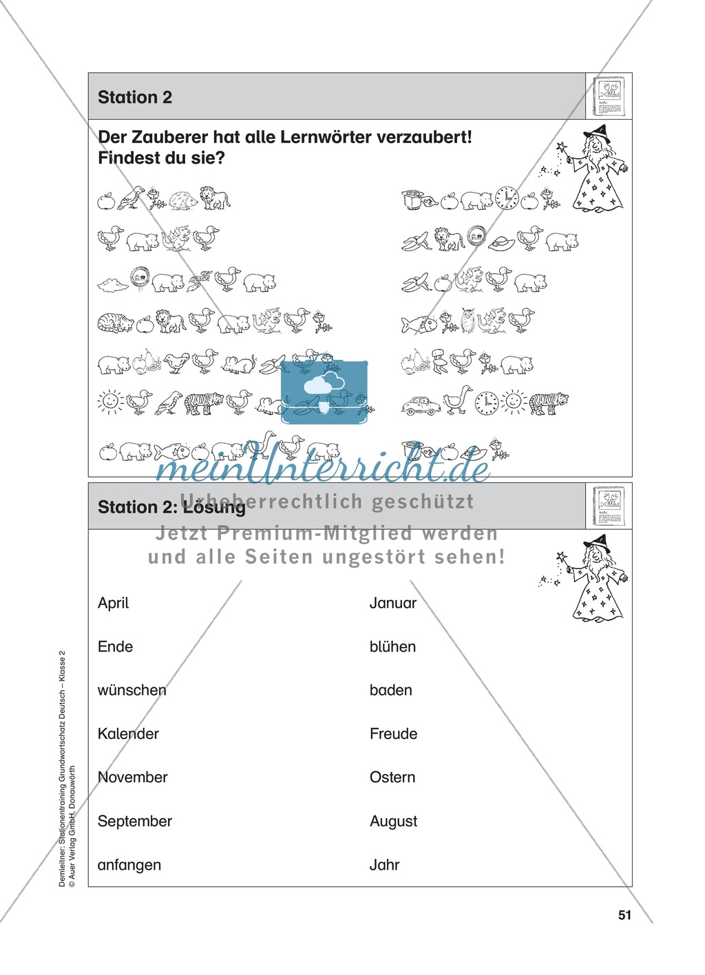 Stationentraining Jahr: Arbeitsblätter mit Lösungen, Diktat Preview 3