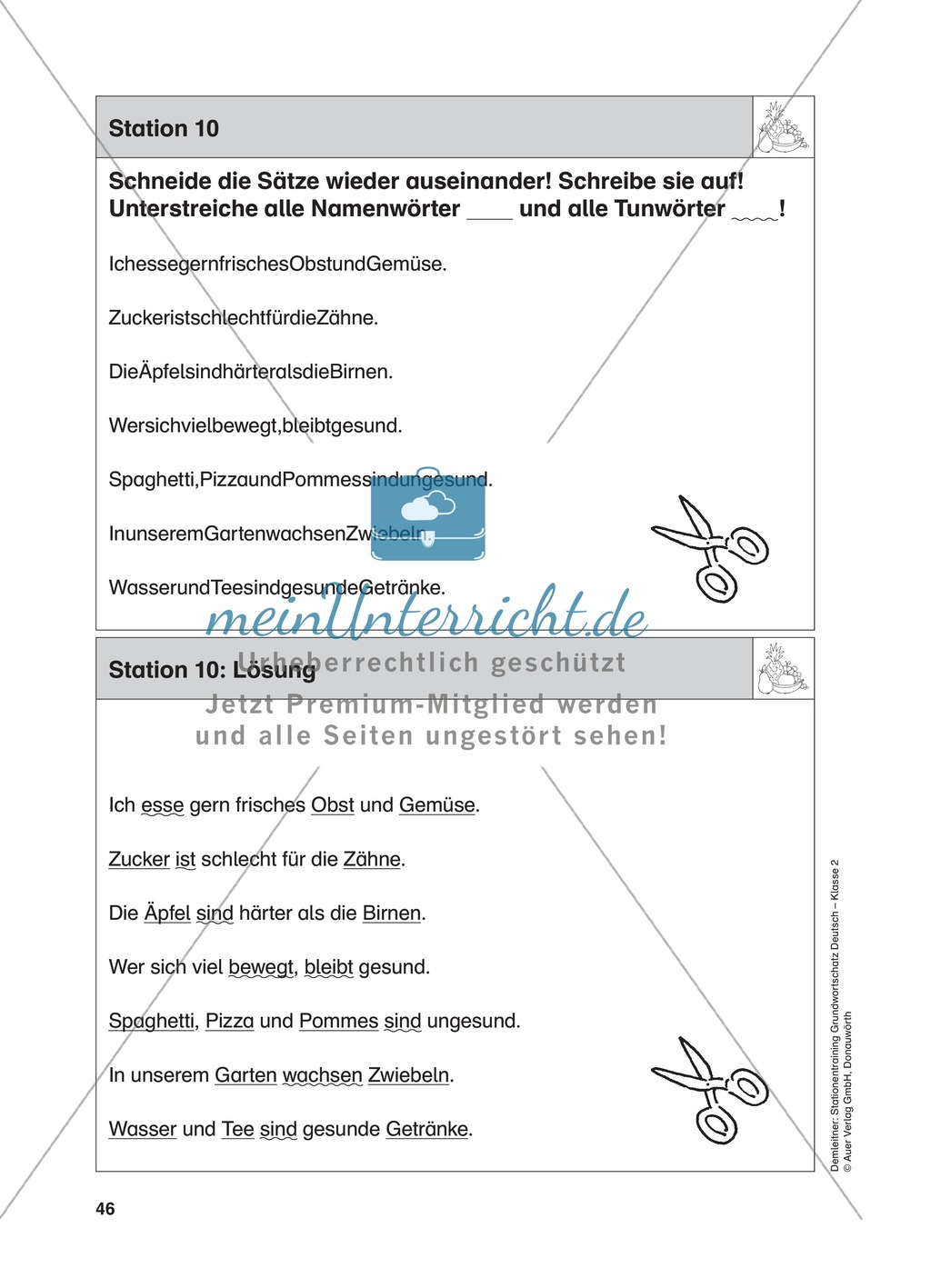 Stationentraining Ernährung: Arbeitsblätter mit Lösungen, Diktat Preview 11
