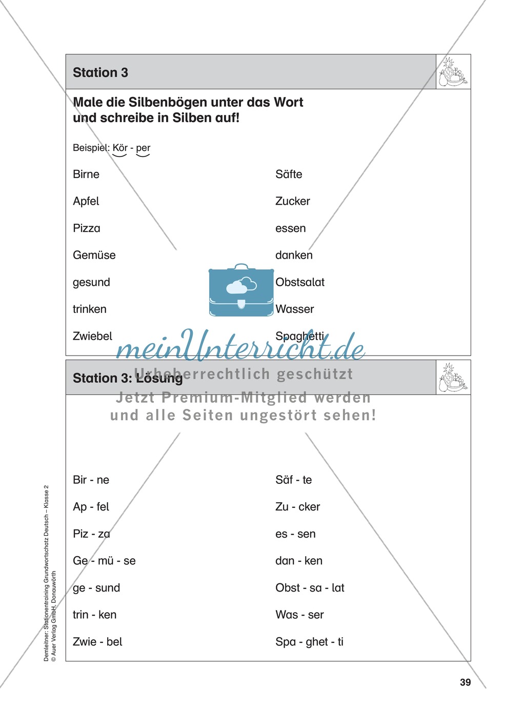Stationentraining Ernährung: Arbeitsblätter mit Lösungen, Diktat Preview 4