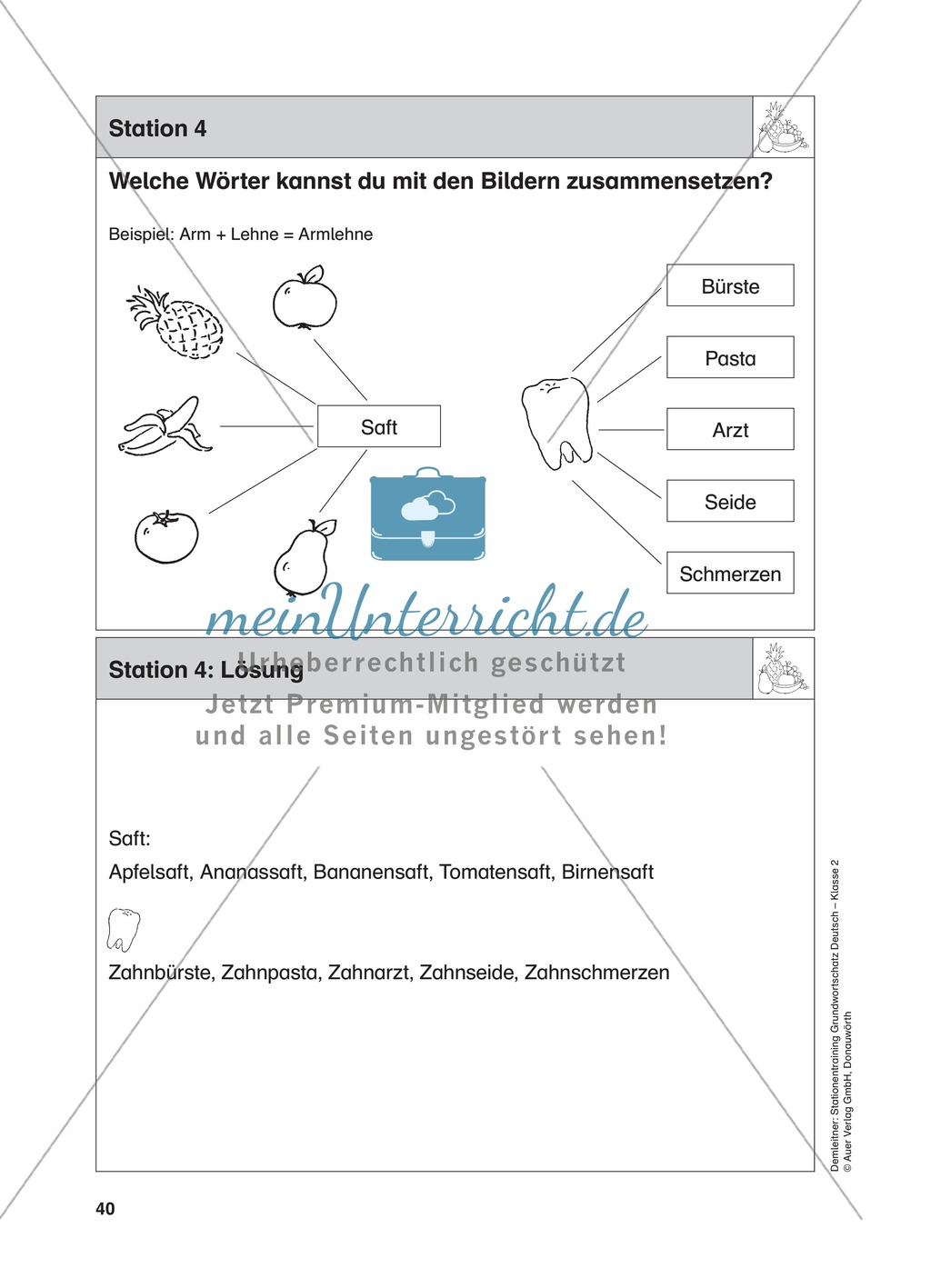 Stationentraining Ernährung: Arbeitsblätter mit Lösungen, Diktat Preview 5