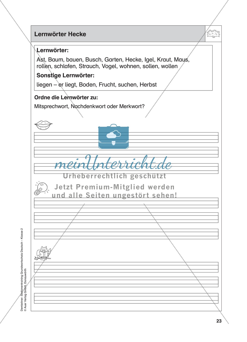 Stationentraining Hecke: Arbeitsblätter mit Lösungen, Diktat Preview 1