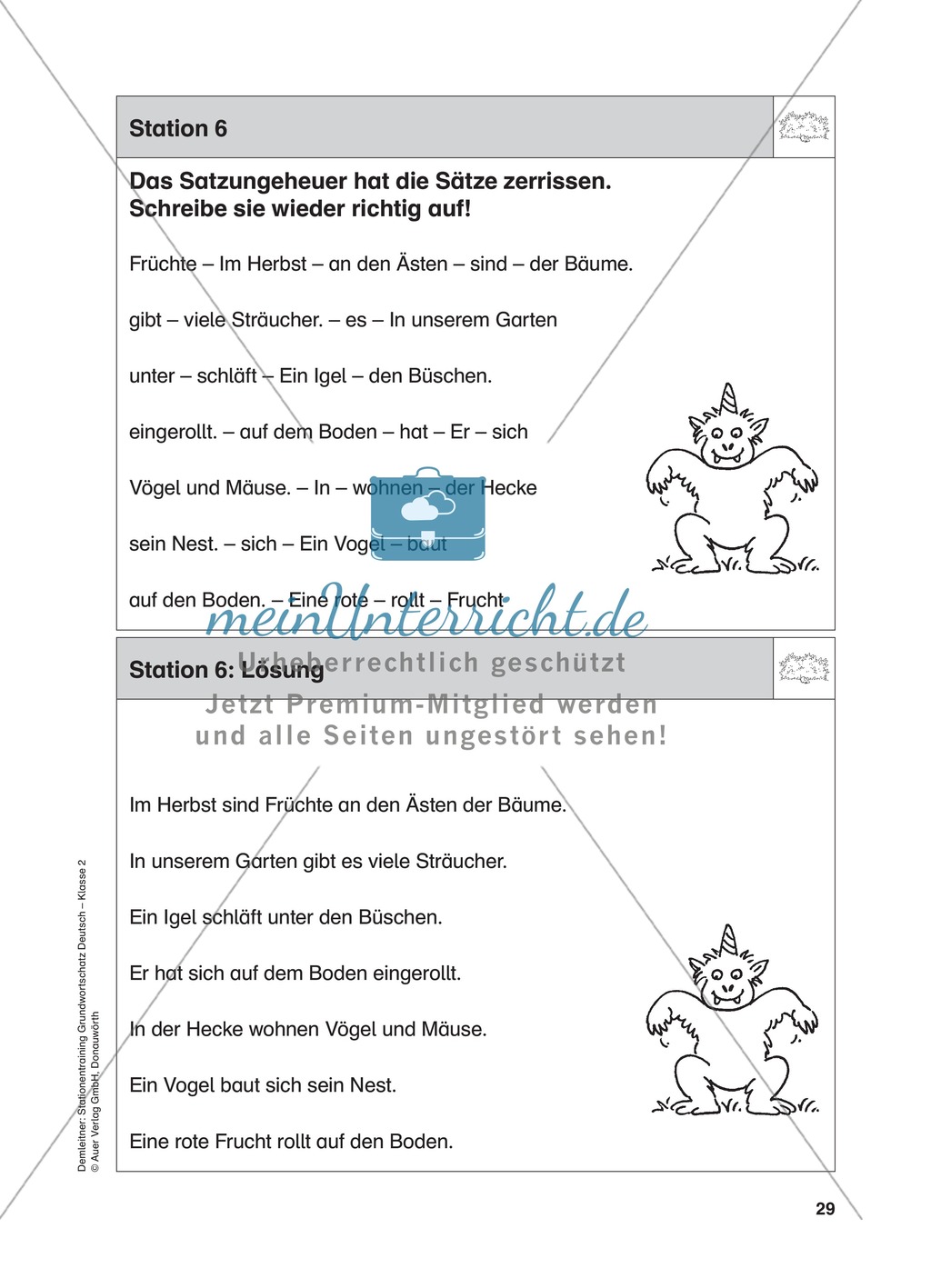 Stationentraining Hecke: Arbeitsblätter mit Lösungen, Diktat Preview 7