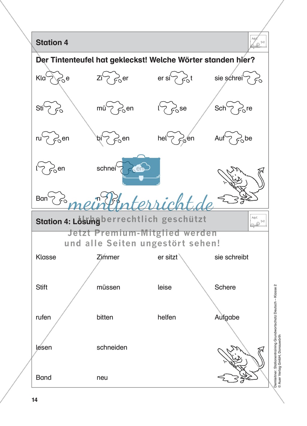 Grundwortschatz Deutsch Schreiben: Klasse - Tintenteufel Preview 1