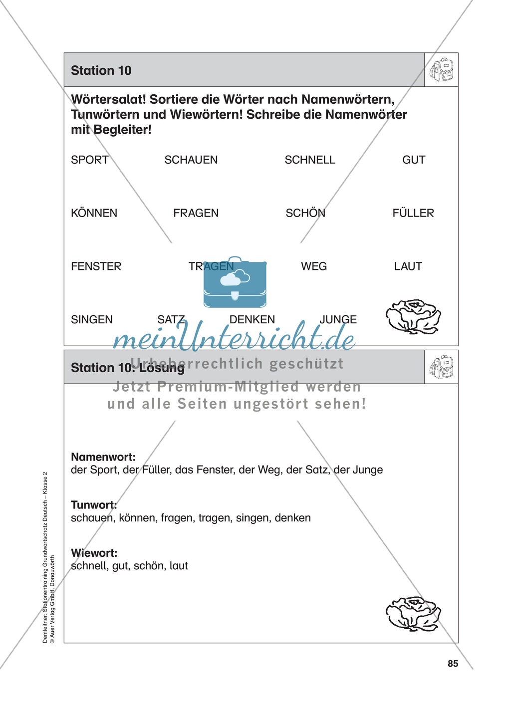 Grundwortschatz Deutsch Schreiben: Schule - Wörtersalat Preview 1