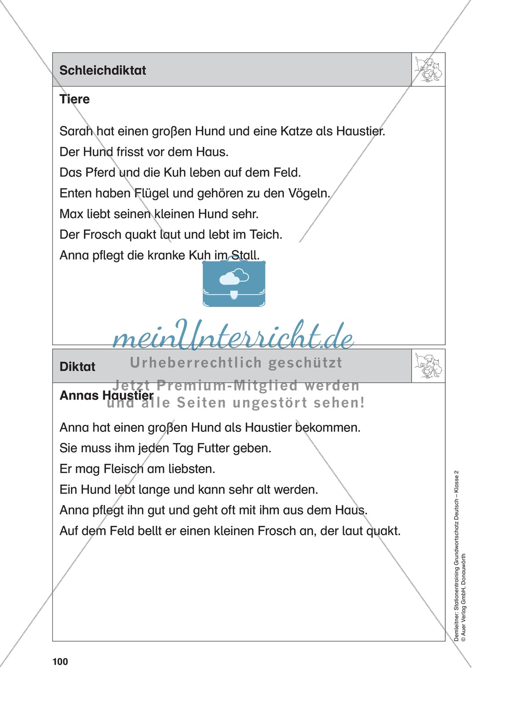 Grundwortschatz Deutsch Schreiben: Tiere - Schleichdiktat Preview 1