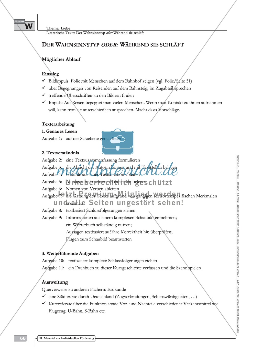 Literarische Lesetexte: