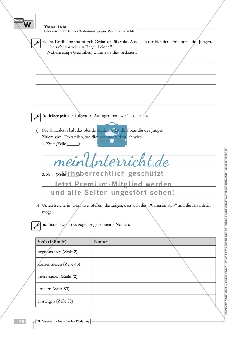 Literarische Lesetexte: