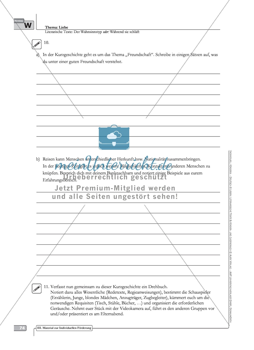 Literarische Lesetexte: