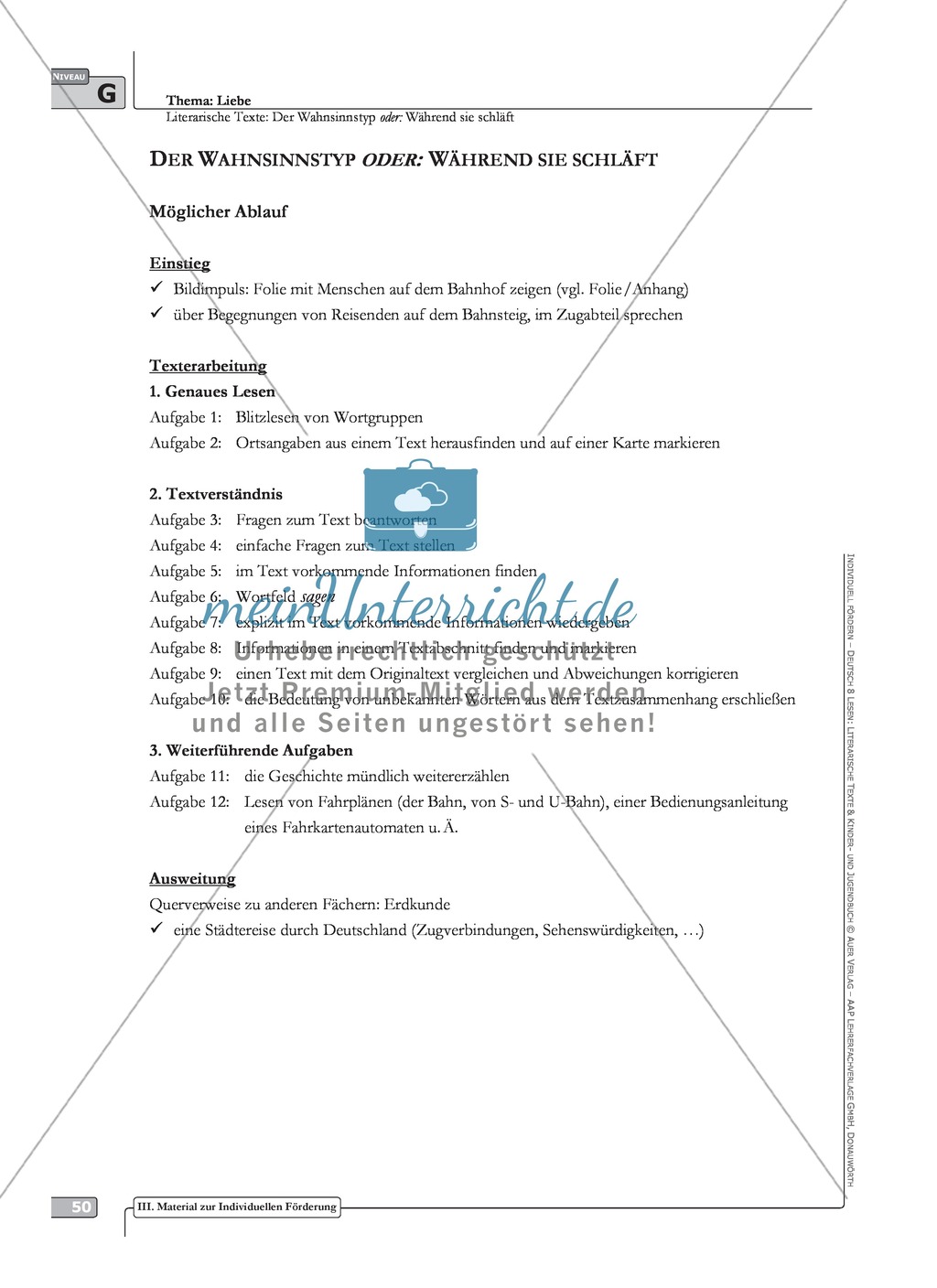 Literarische Lesetexte: