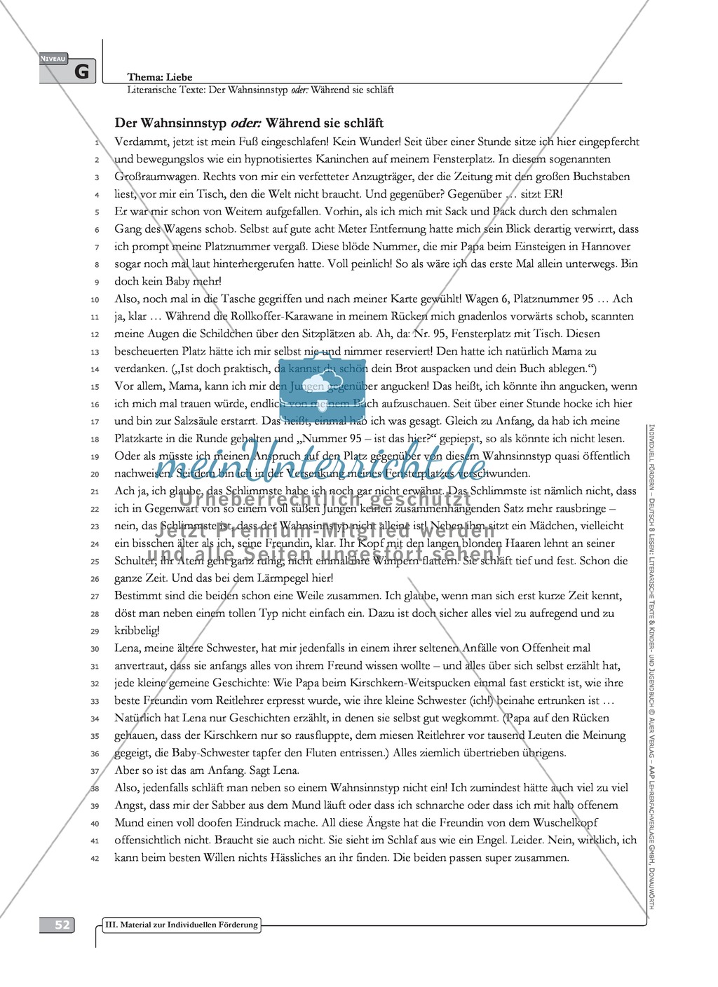 Literarische Lesetexte: