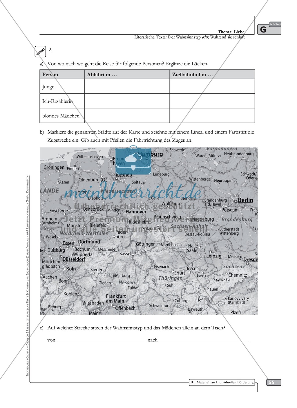 Literarische Lesetexte: