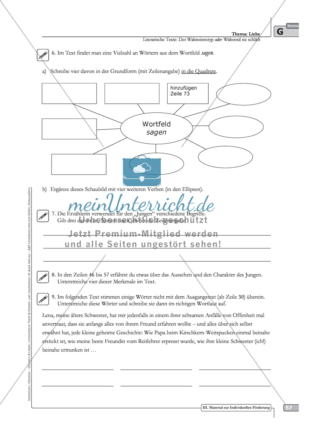 Literarische Lesetexte: