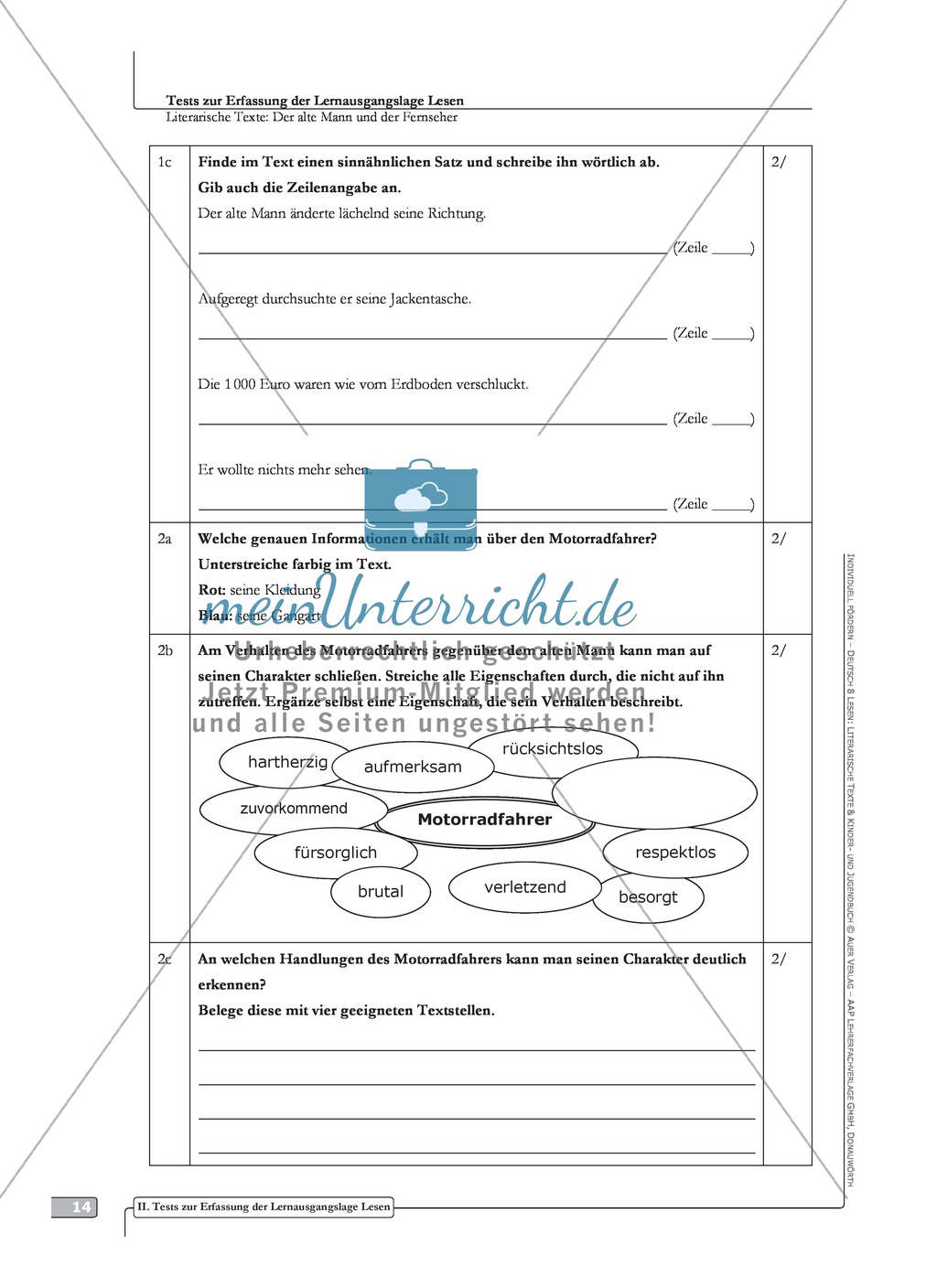 Literarische Lesetexte: