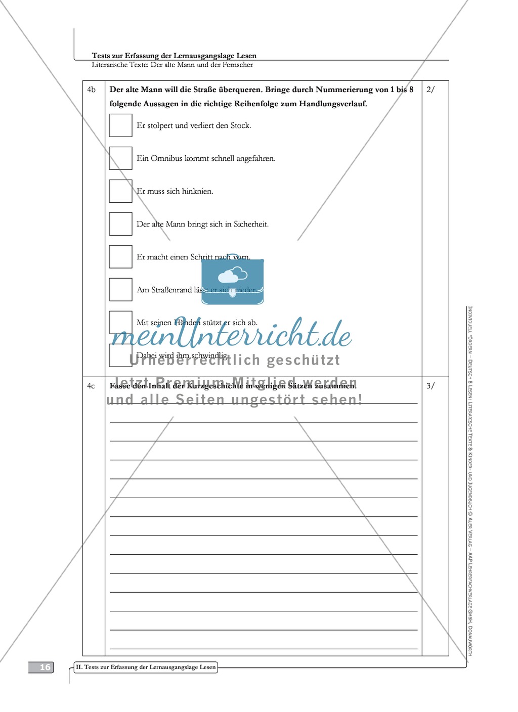 Literarische Lesetexte: