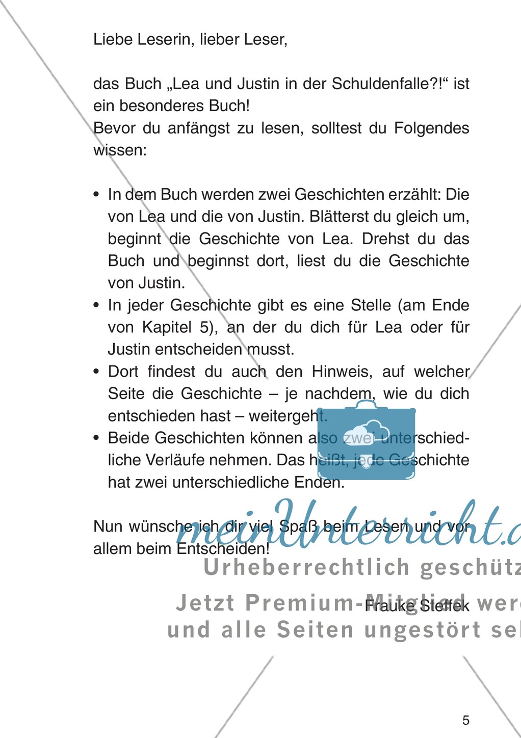 Entscheidungsgeschichte "Lea und Justin in der Schuldenfalle": Textteil Lea Preview 2