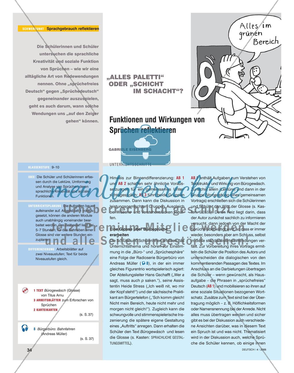 Funktionen und Wirkungen von Sprüchen Preview 1