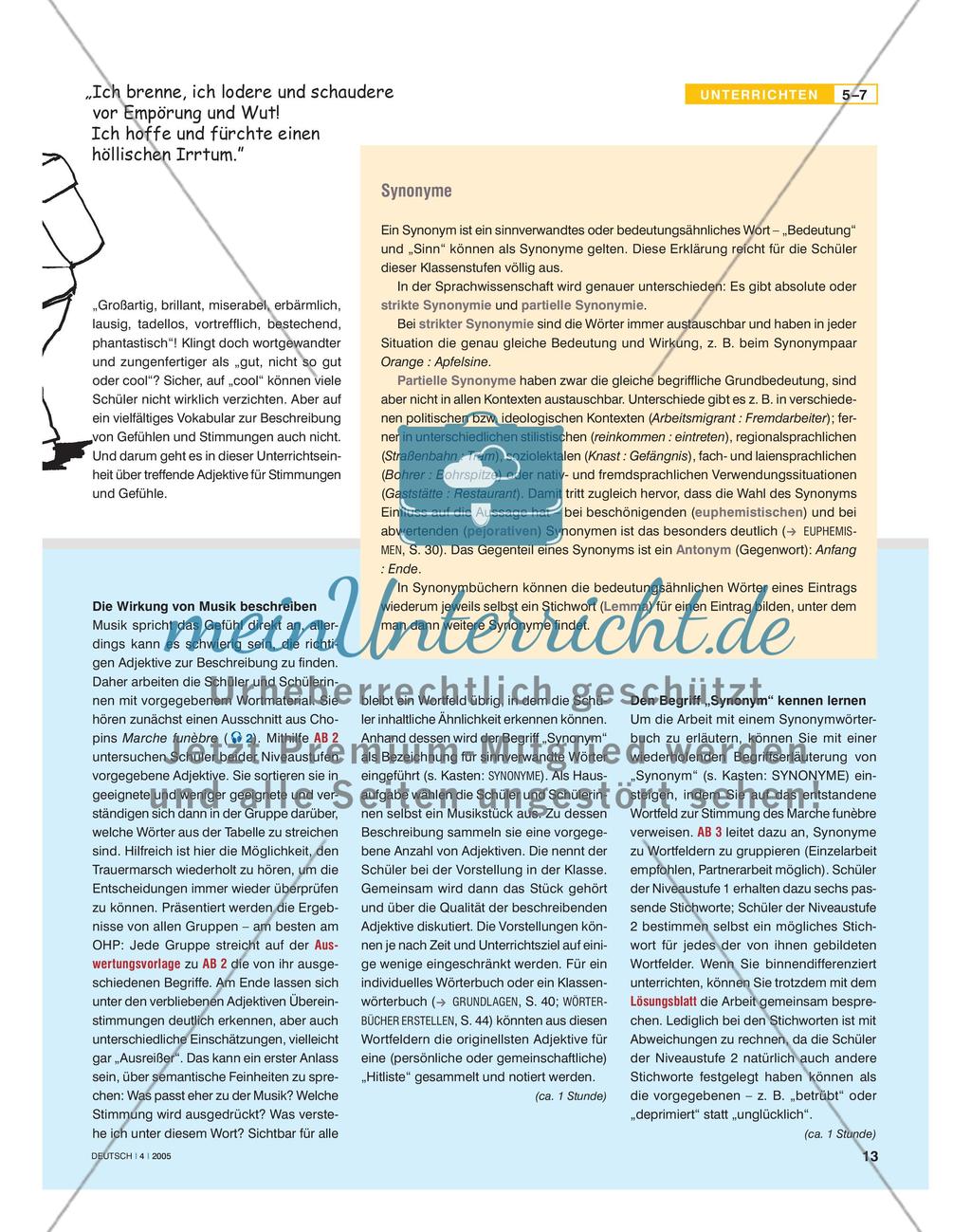 Wortfelder zum Thema
