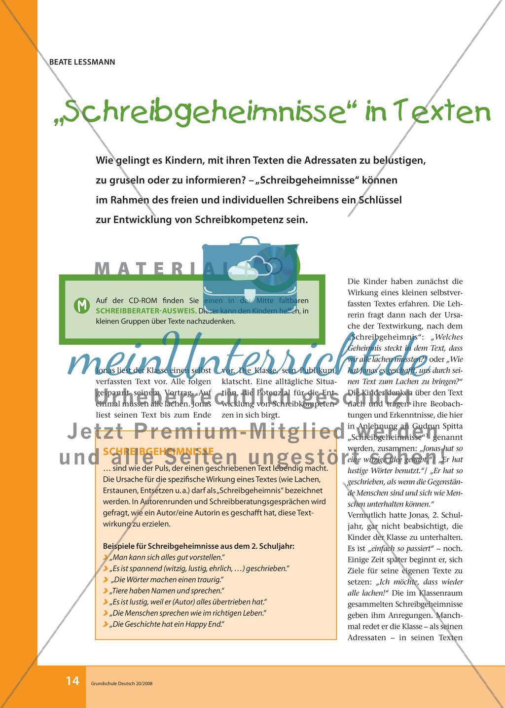„Schreibgeheimnisse“ in Texten entdecken und ergründen Preview 1