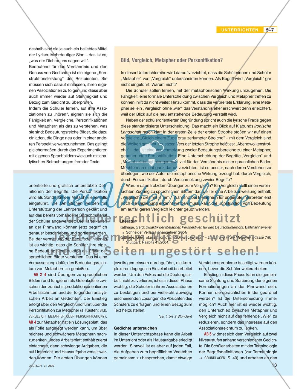Sprachliche Bilder erfahren und interpretieren Preview 2
