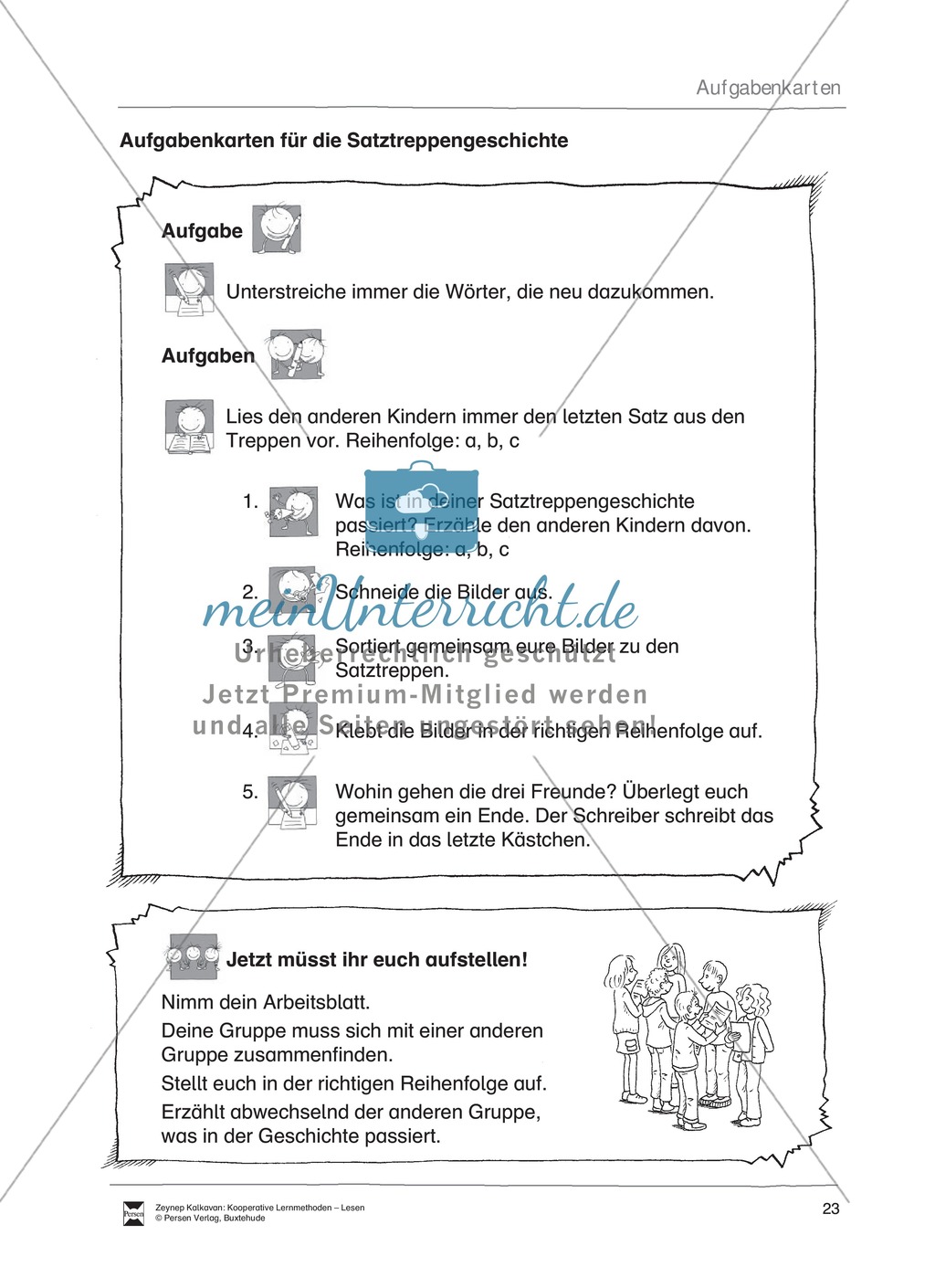 Unterrichsbeispiel: Satztreppen: Arbeitsanweisungen, Arbeitsblätter Preview 3