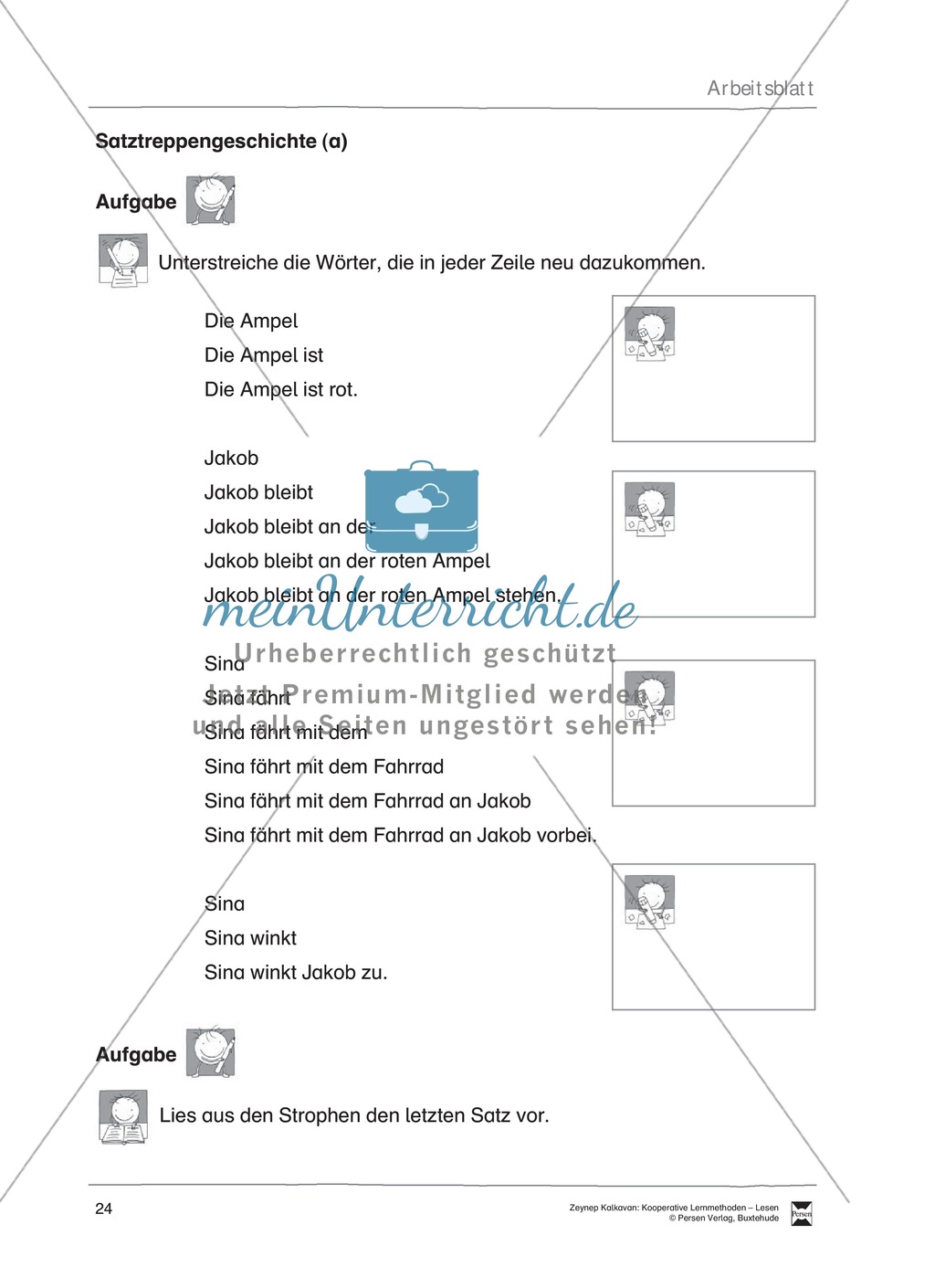 Unterrichsbeispiel: Satztreppen: Arbeitsanweisungen, Arbeitsblätter Preview 4