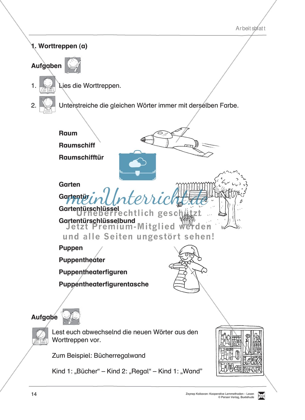 Unterrichtsbeispiel: Worttreppen: Arbeitsanweisungen, Arbeitsblätter Preview 2