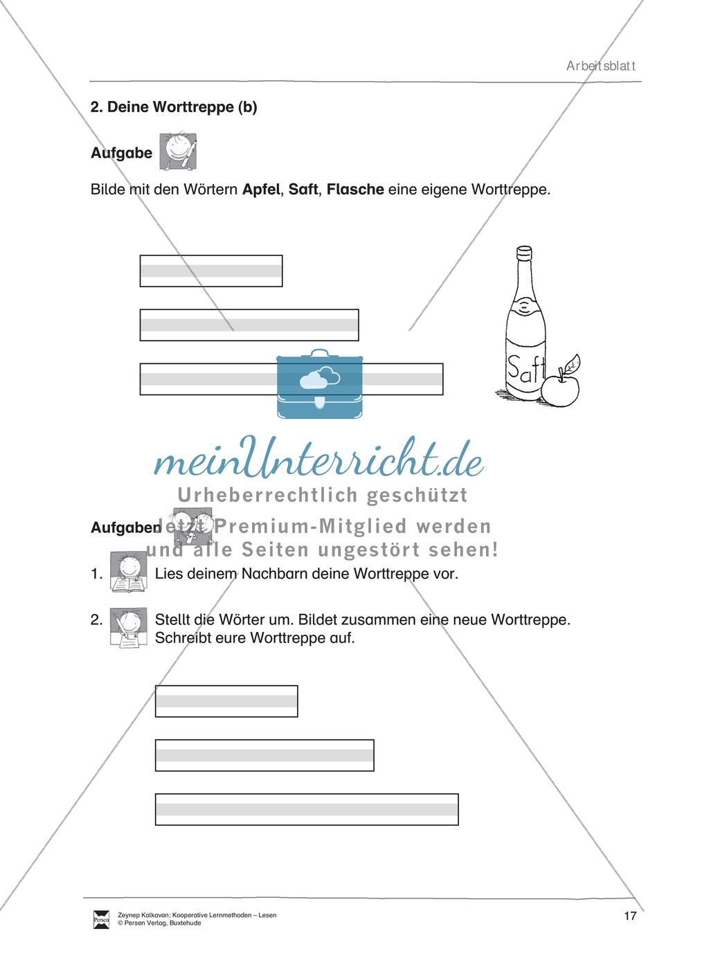 Unterrichtsbeispiel: Worttreppen: Arbeitsanweisungen, Arbeitsblätter Preview 5