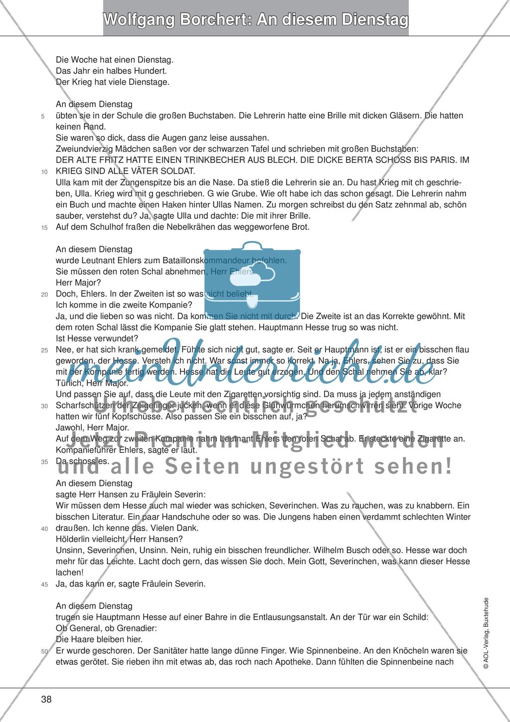Wolfgang Borchert: An diesem Dienstag Preview 1