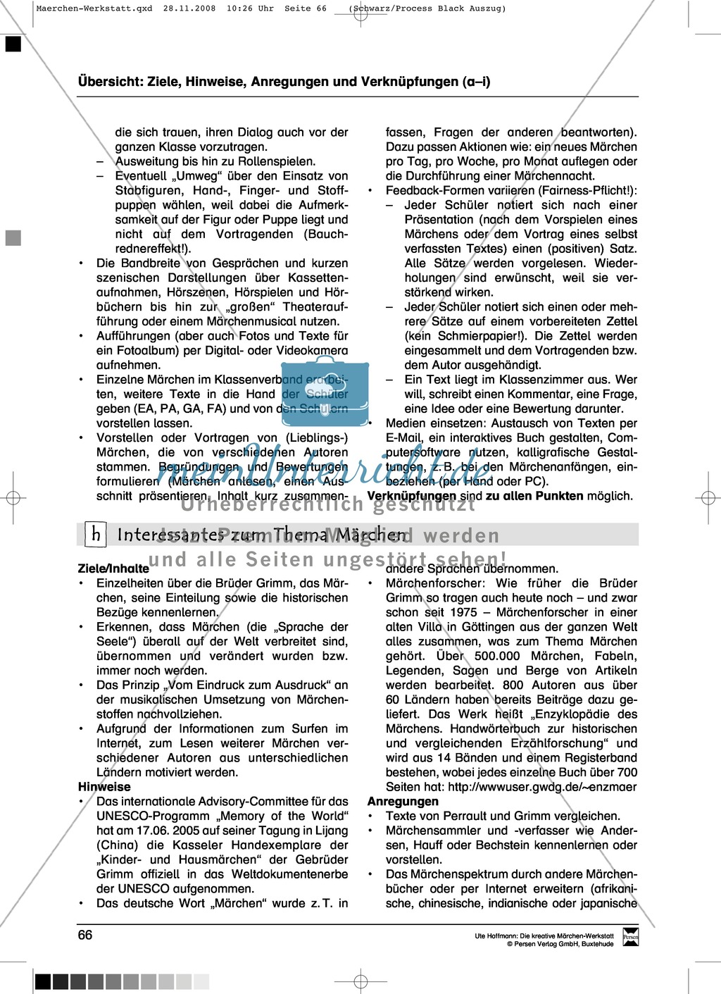 Präsentieren von Märchen: Ziele und Anregungen, Arbeitsblätter Preview 2