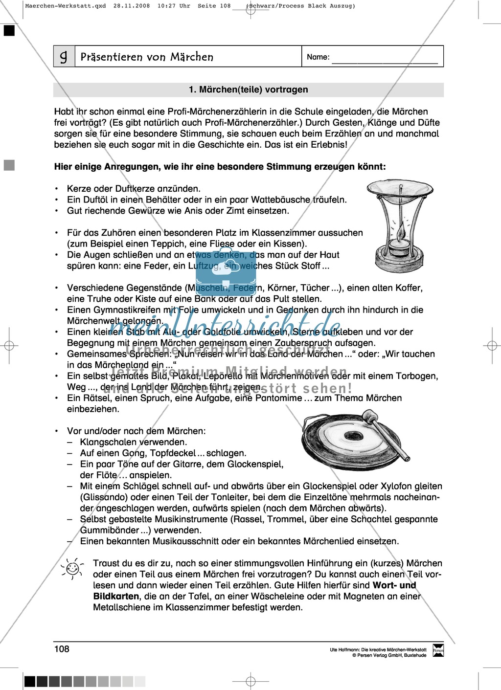 Präsentieren von Märchen: Ziele und Anregungen, Arbeitsblätter Preview 3