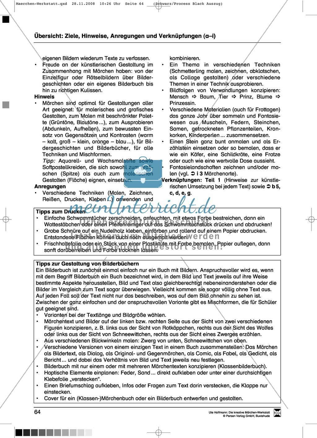 Märchenbilder und Bildermärchen: Ziele und Anregungen, Arbeitsblätter Preview 2