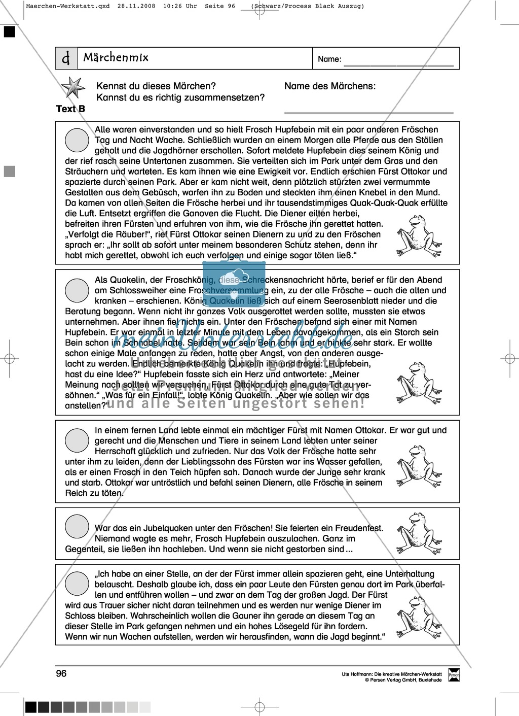Märchenmix: Ziele und Anregungen, Arbeitsblätter Preview 3
