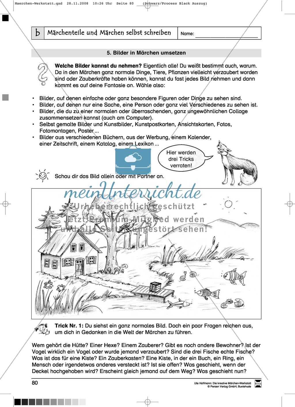 Märchenteile und Märchen selbst schreiben: Ziele und Anregungen, Arbeitsblätter Preview 12