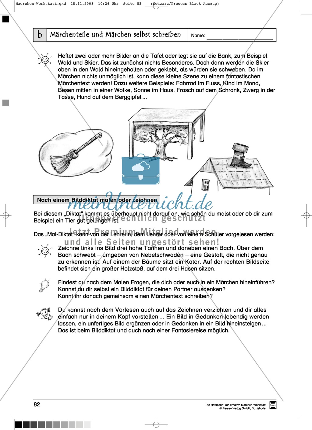 Märchenteile und Märchen selbst schreiben: Ziele und Anregungen, Arbeitsblätter Preview 14