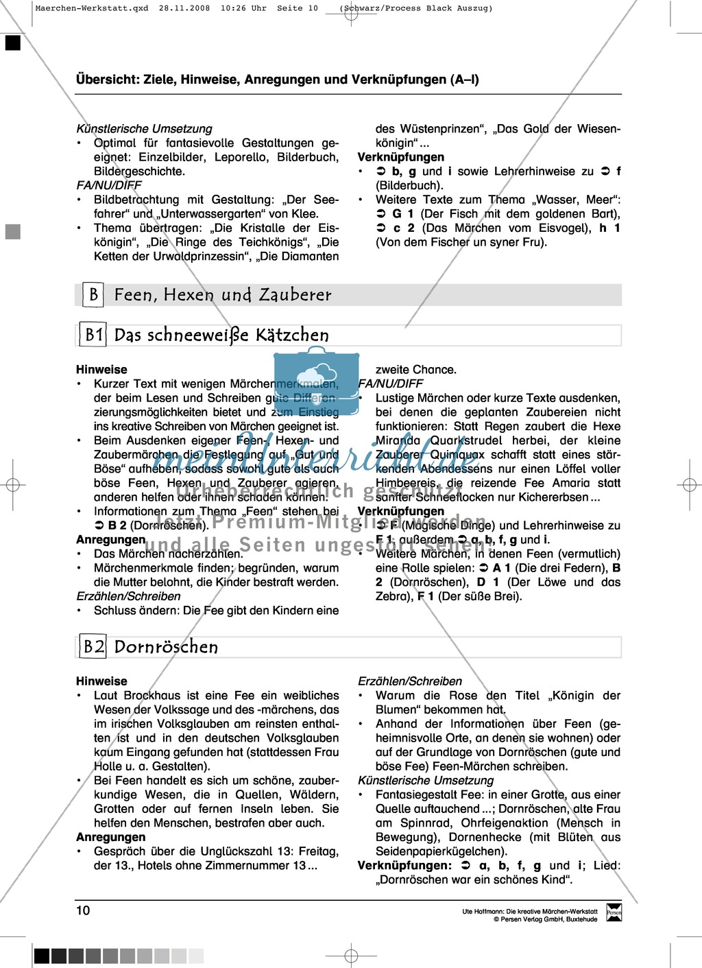 Feen, Hexen und Zauberer: Ziele und Anregungen, Lesetexte Preview 1
