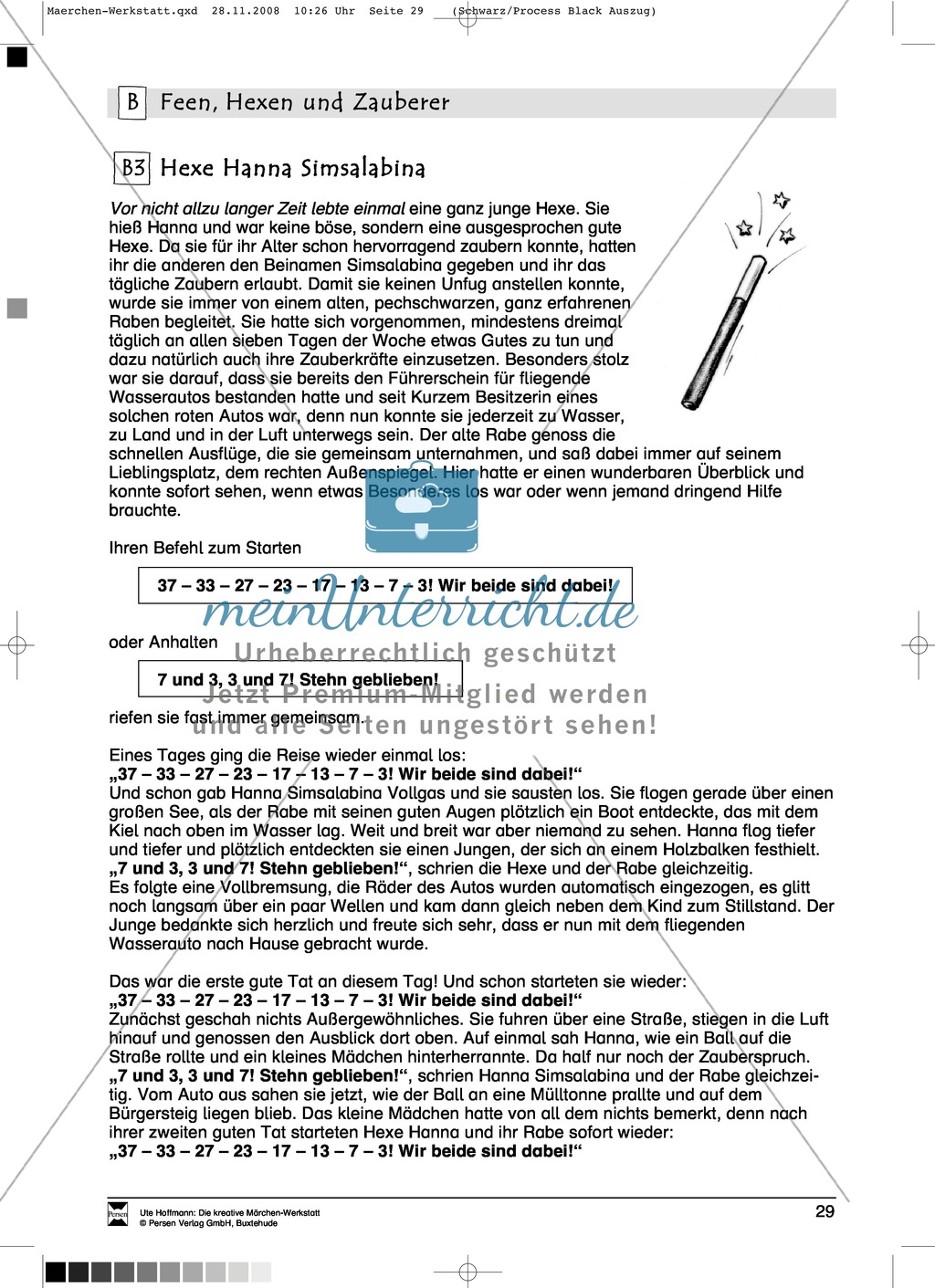 Feen, Hexen und Zauberer: Ziele und Anregungen, Lesetexte Preview 7