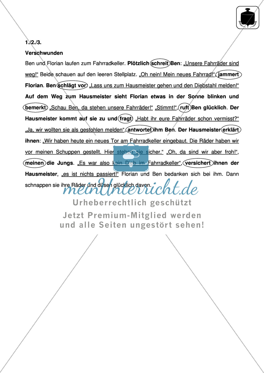 Satzzeichen - Diktat und Aufgaben: Klassenarbeit und Lösung Preview 2