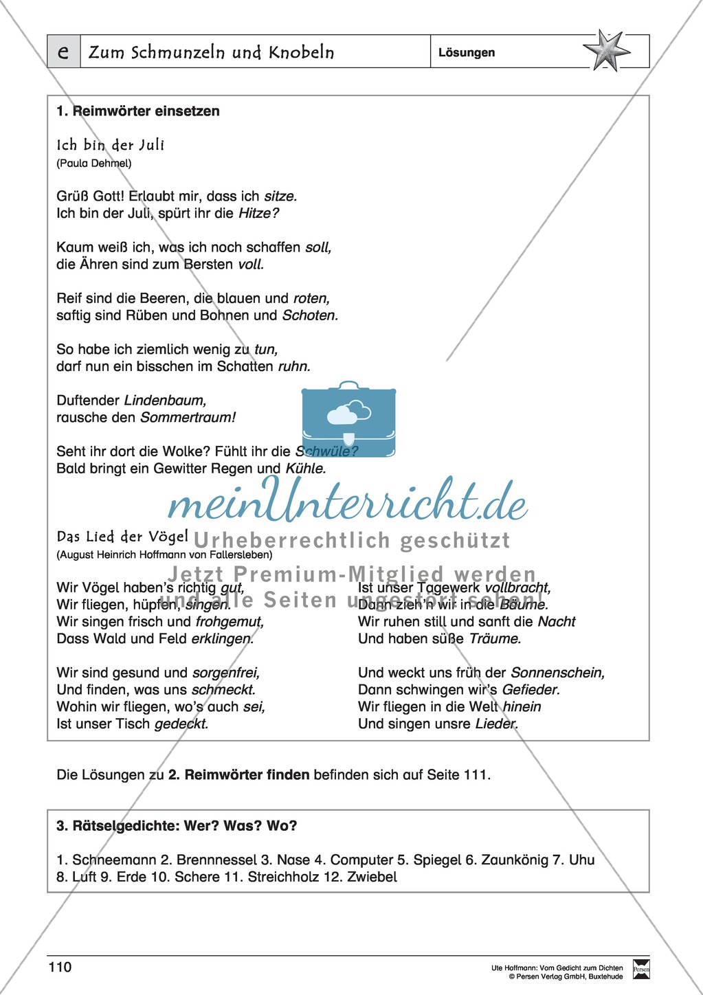 Lyrische Texte - Gedichte schreiben und gestalten: