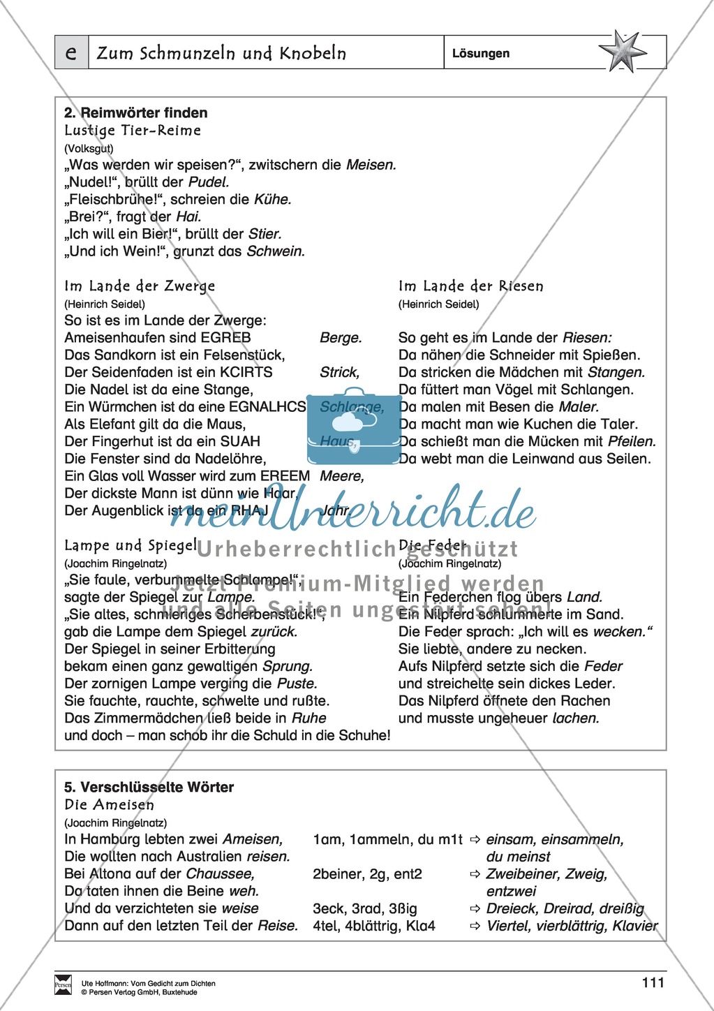 Lyrische Texte - Gedichte schreiben und gestalten: